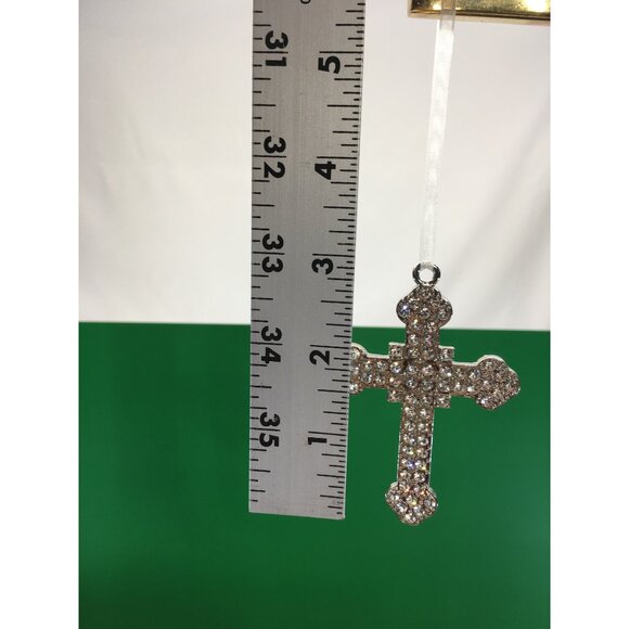 Rhinestone Crystal Cross Pendant Hanging Ornament Religious Gift - Picture 14 of 14